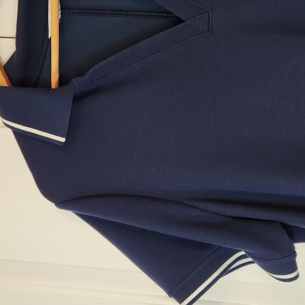 SPANX AirEssentials Pique Polo Midi Dress Polo Shirt Navy White Trim Size XXL - Picture 7 of 13